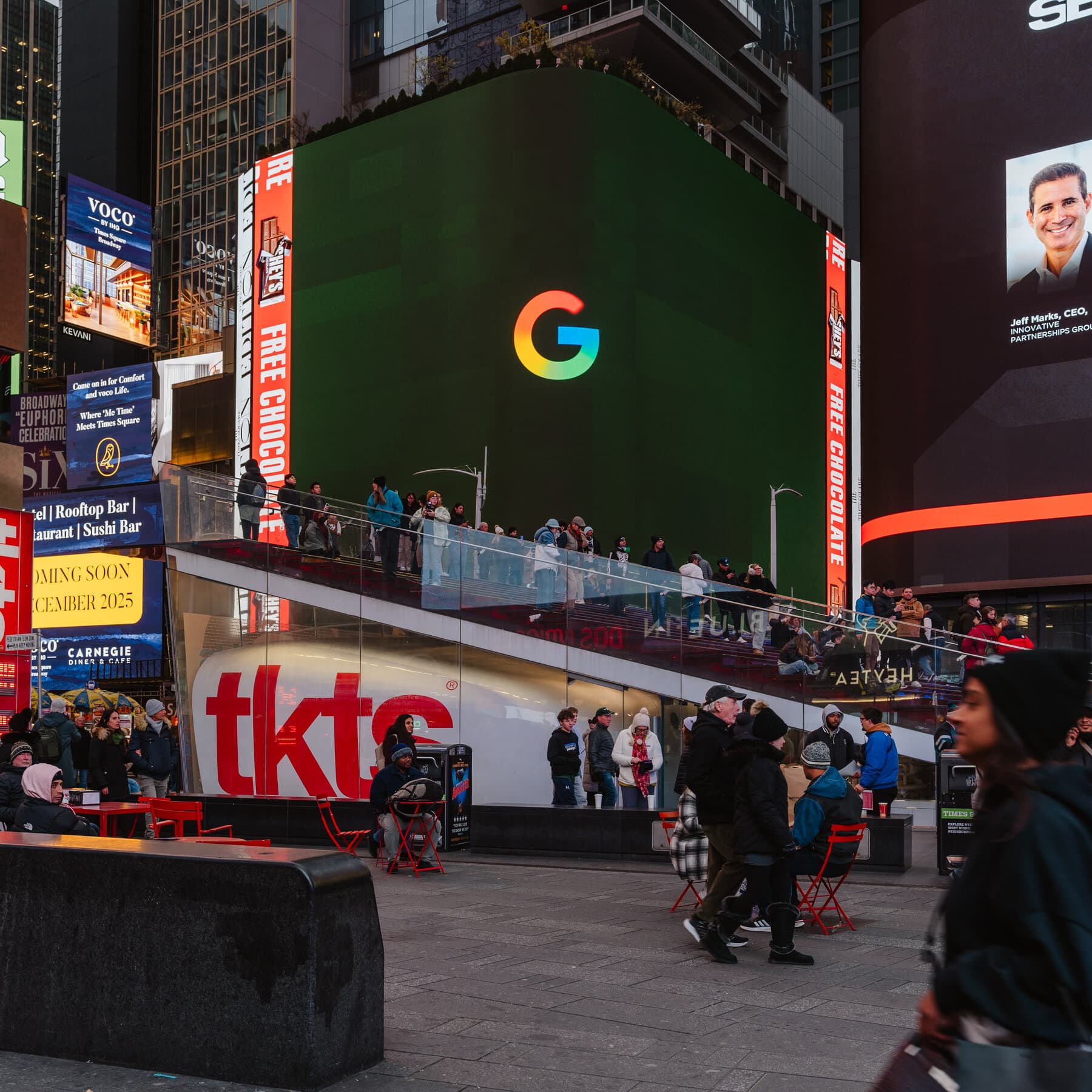 A visual representation of Google's ad tech market share and the recent federal ruling against its breakup.