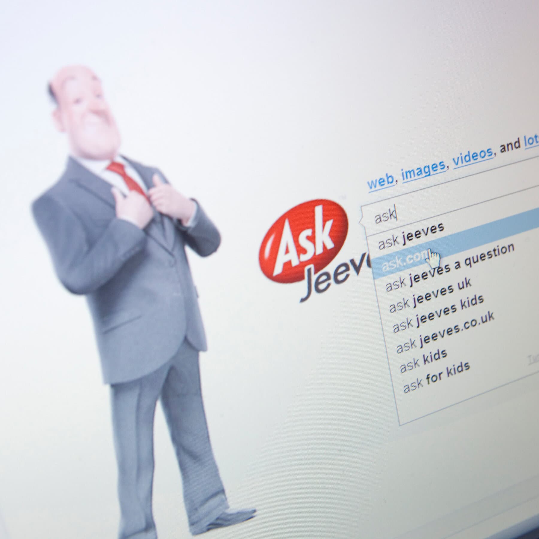 A graphic depicting the closure of Ask.com and its impact on search technology.