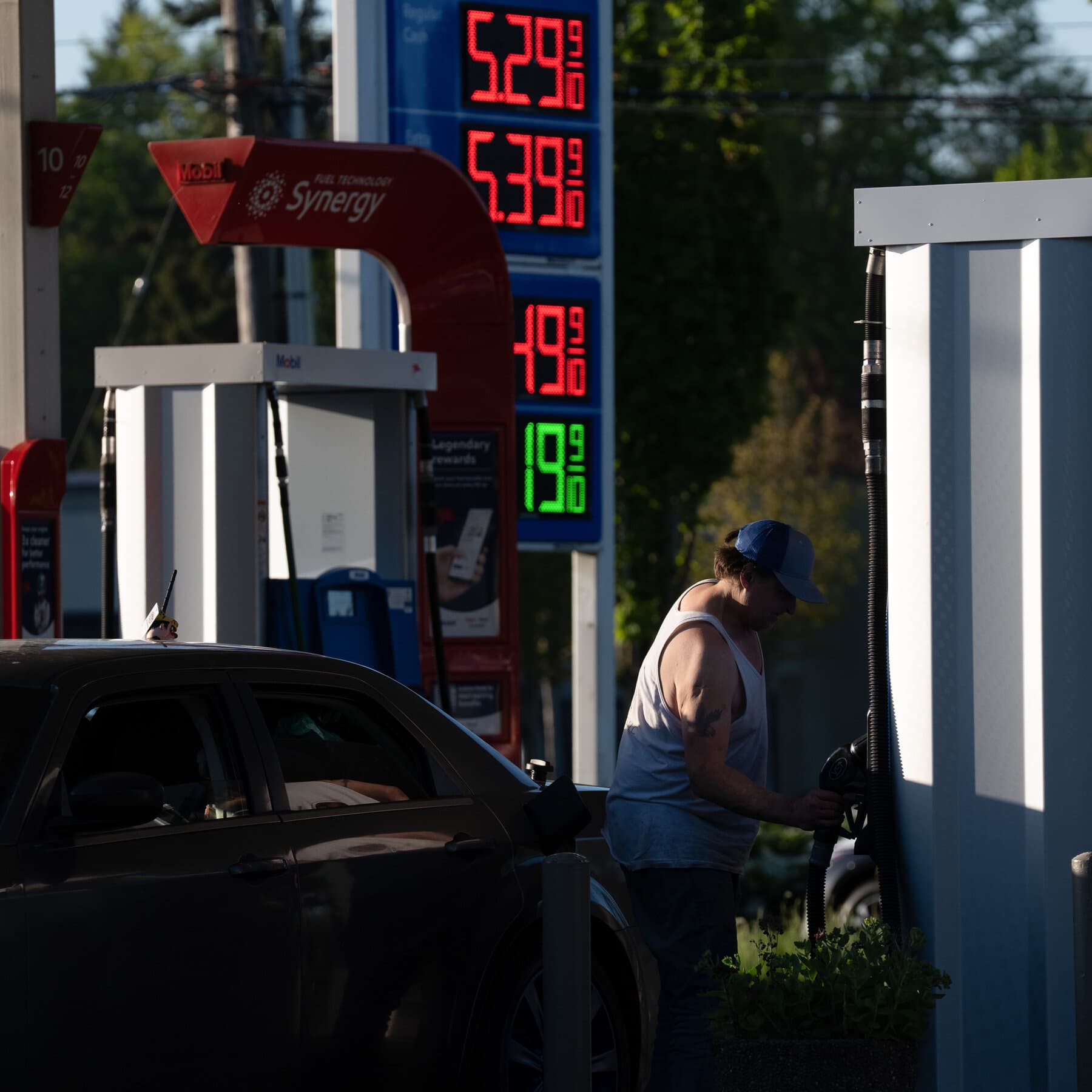 A graphic showing the rise in gas prices and its impact on low-income families.