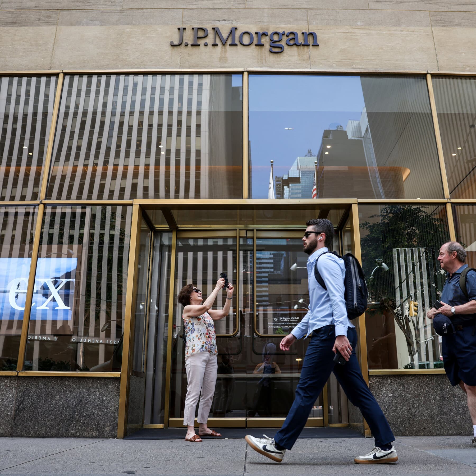 JPMorgan Chase building with legal documents in the foreground