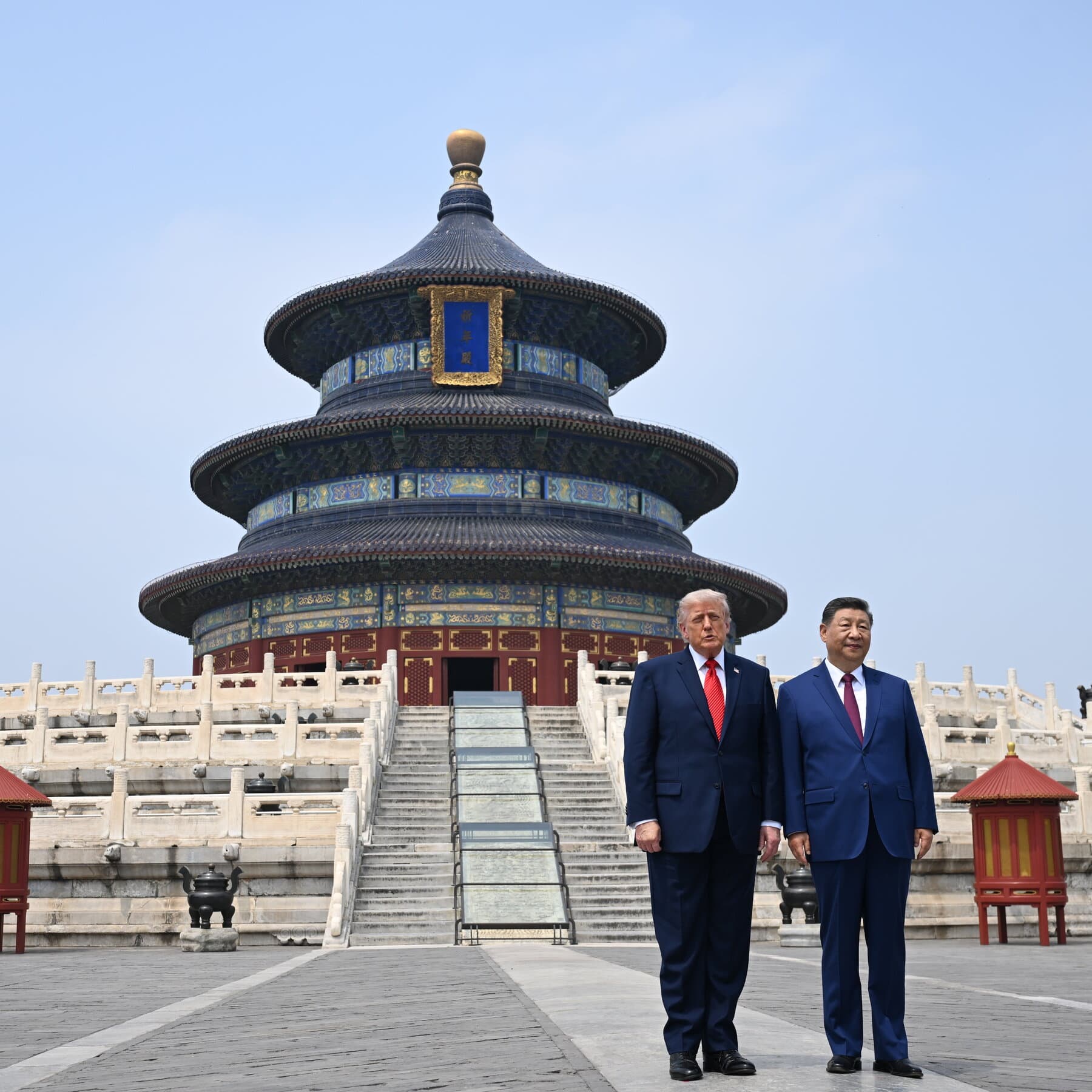 President Trump and Xi Jinping discussing Iran's maritime tensions.