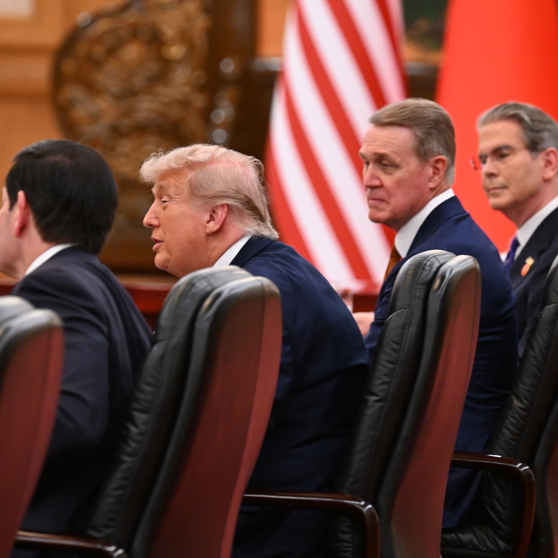 Trump and Xi Jinping during their meeting in Beijing discussing U.S.-China relations.