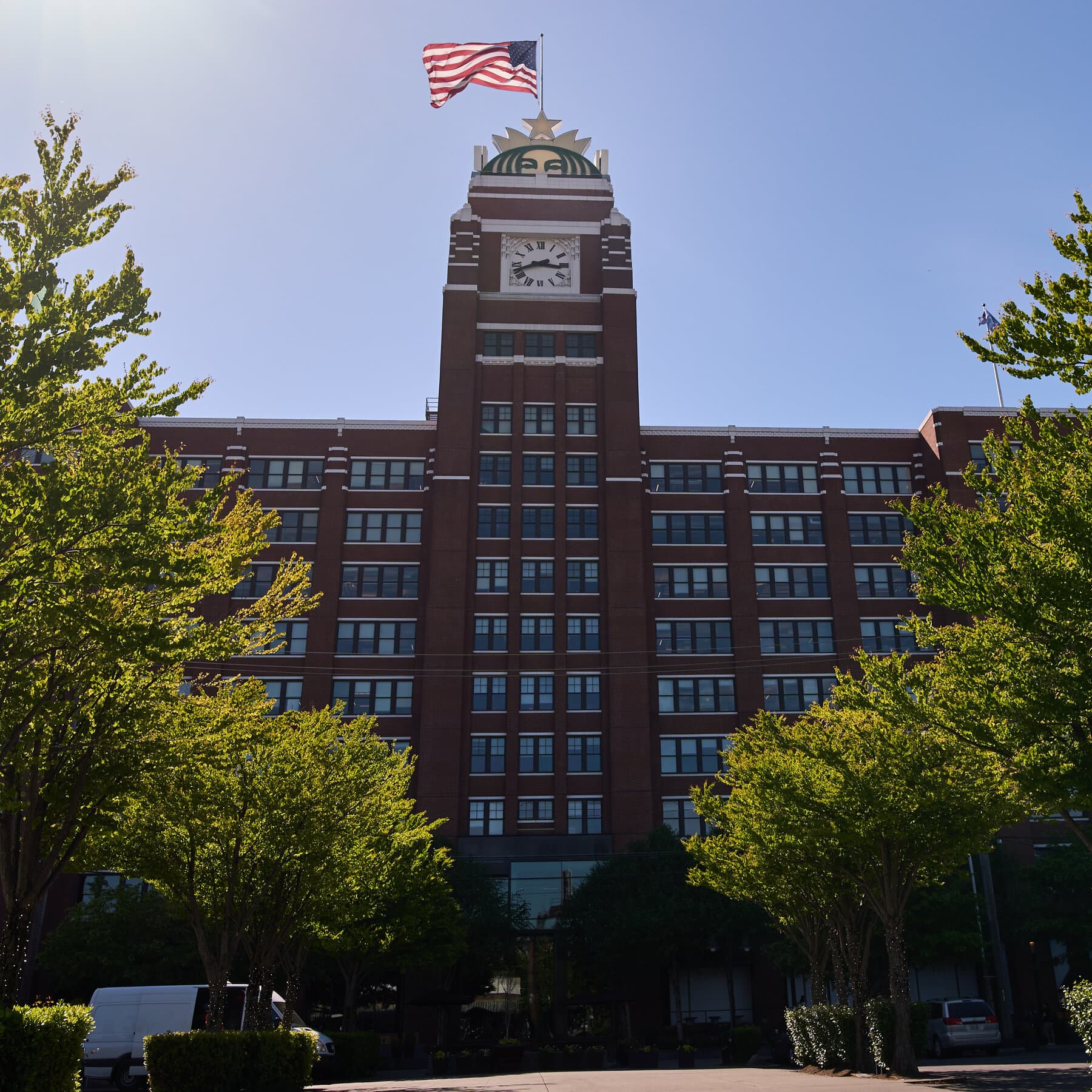 Starbucks corporate office with a focus on restructuring efforts