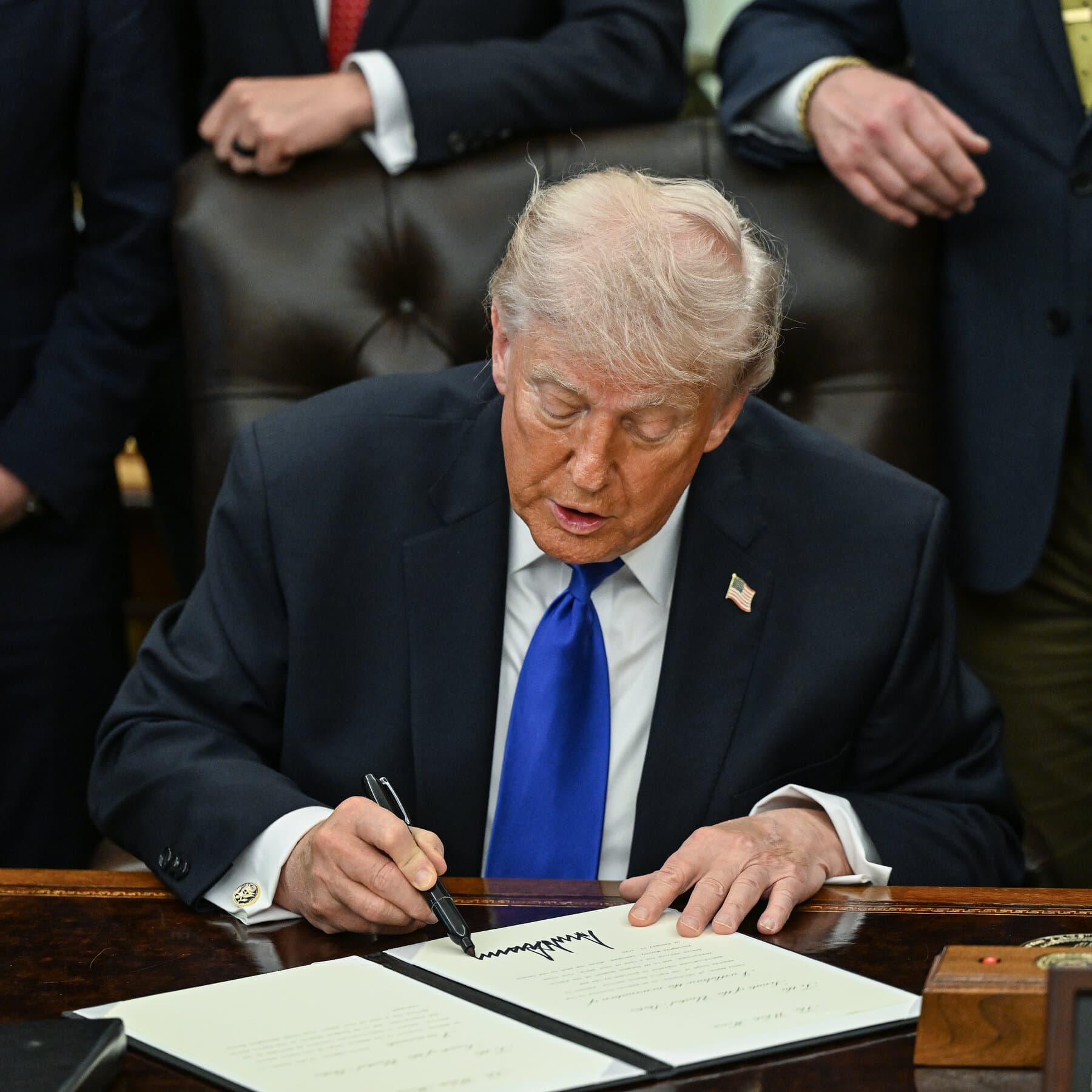President Trump at a signing ceremony for AI regulations