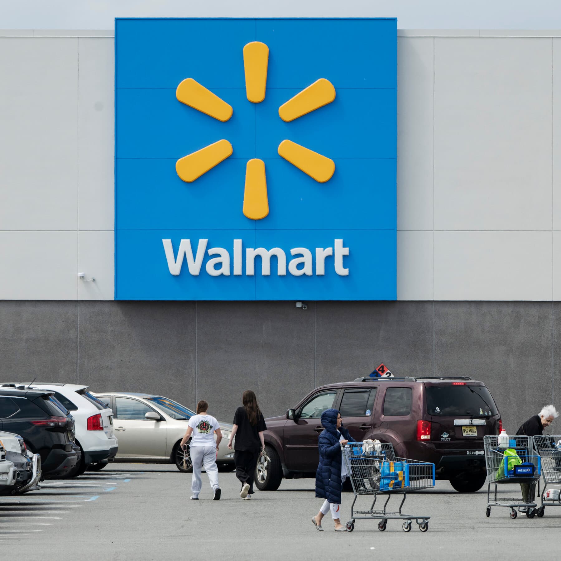 Walmart store with a focus on consumer spending trends