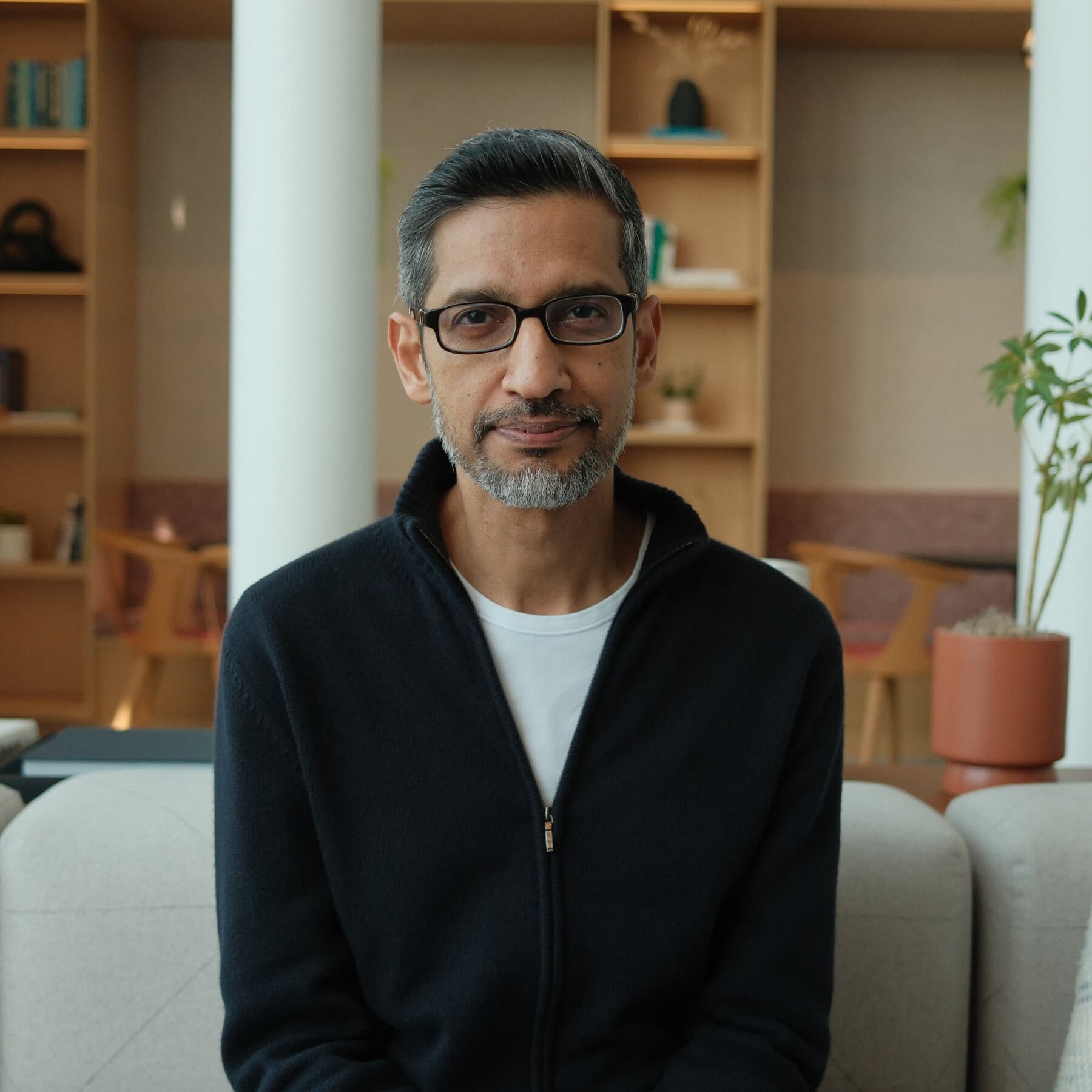 Sundar Pichai speaking about AI concerns in a post-Google I/O interview.