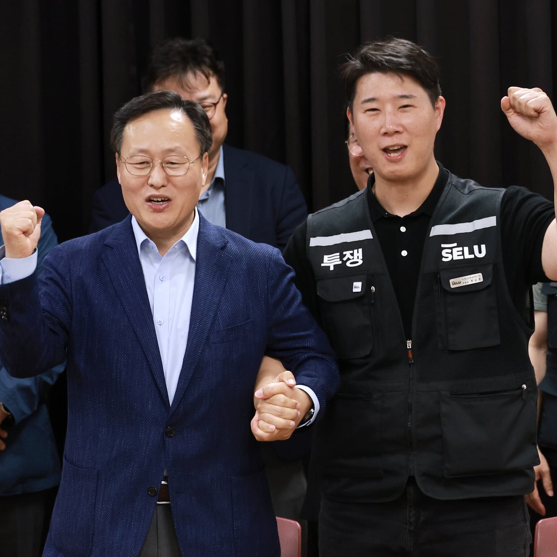 Samsung Electronics headquarters with a focus on employee relations issues.