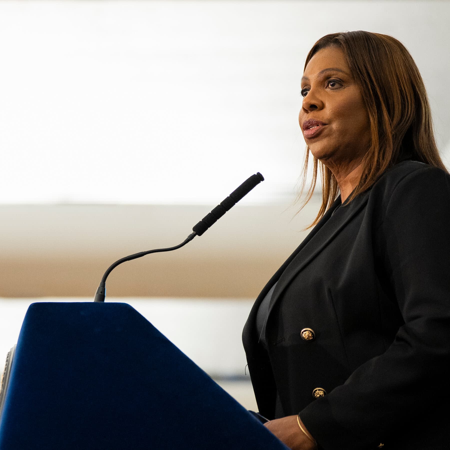 New York Attorney General Letitia James announcing the lawsuit against chemical companies over PFAS.