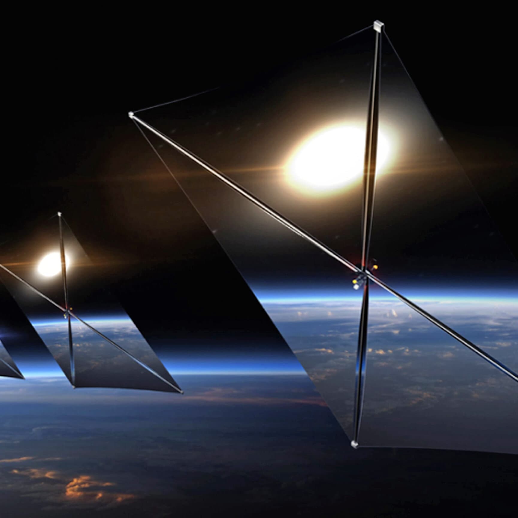 Eärendil-1 satellite concept beaming sunlight to Earth at night