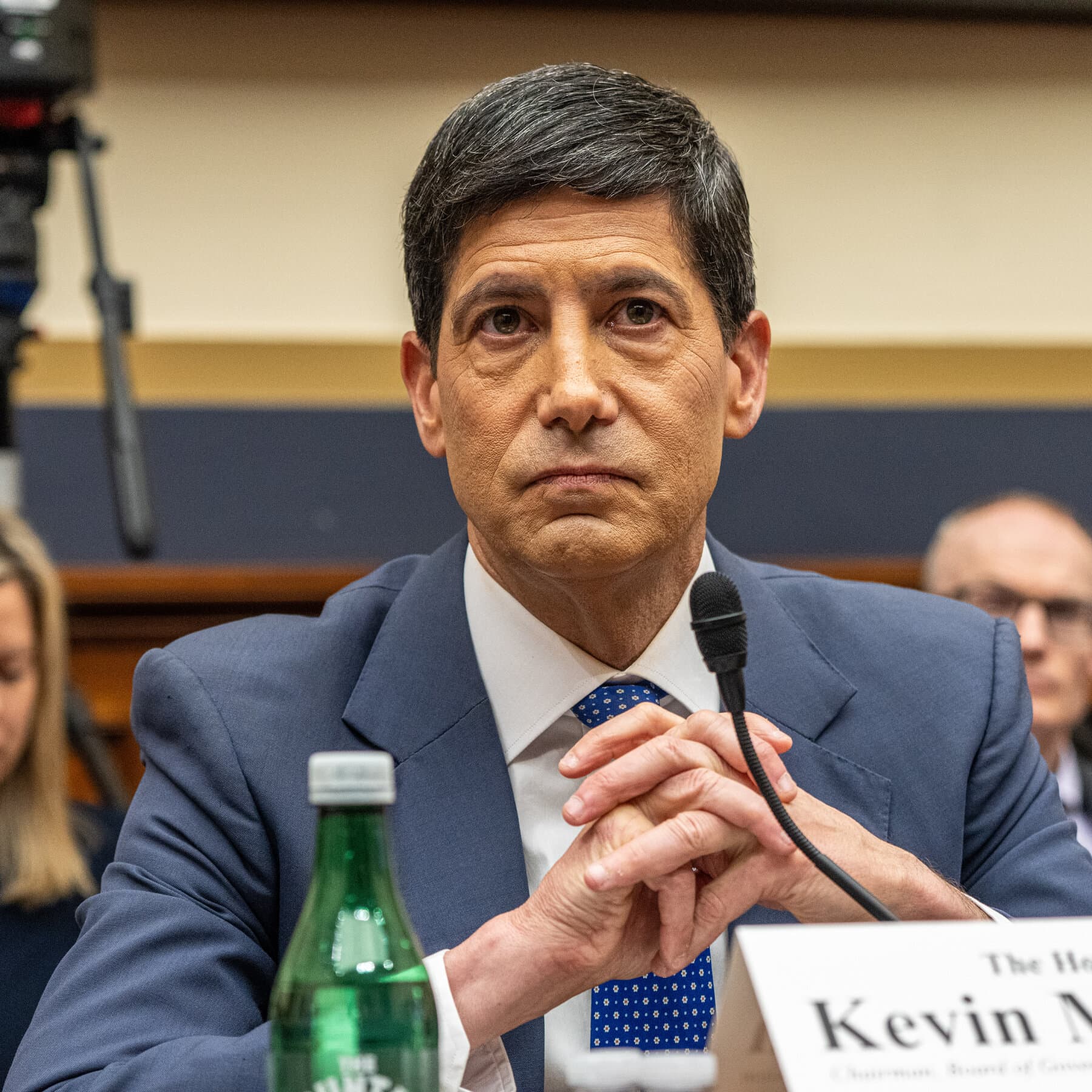 Kevin Warsh testifying before Congress on Federal Reserve policies.