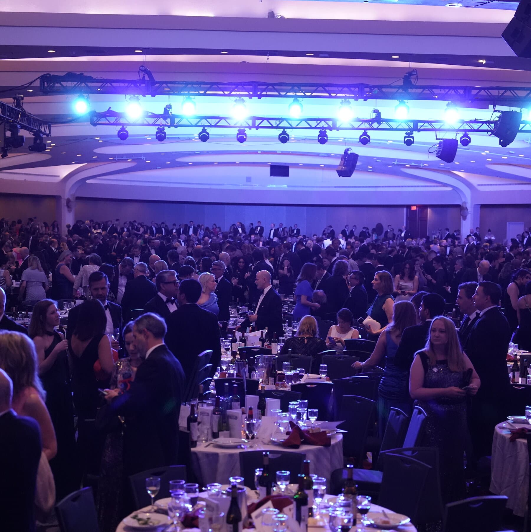 Trump speaking at the White House Correspondents’ Dinner with heightened security.