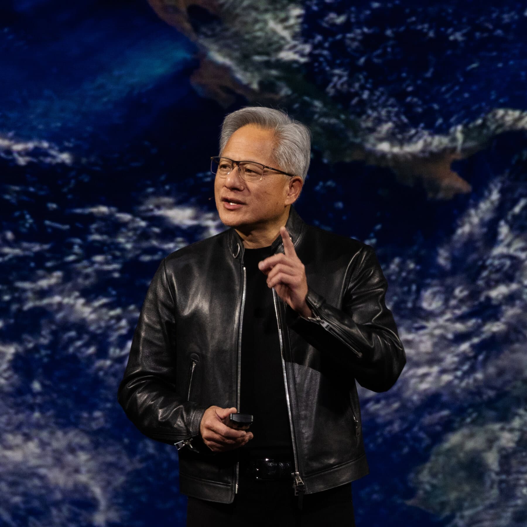 Jensen Huang speaking at the AI summit in San Francisco.