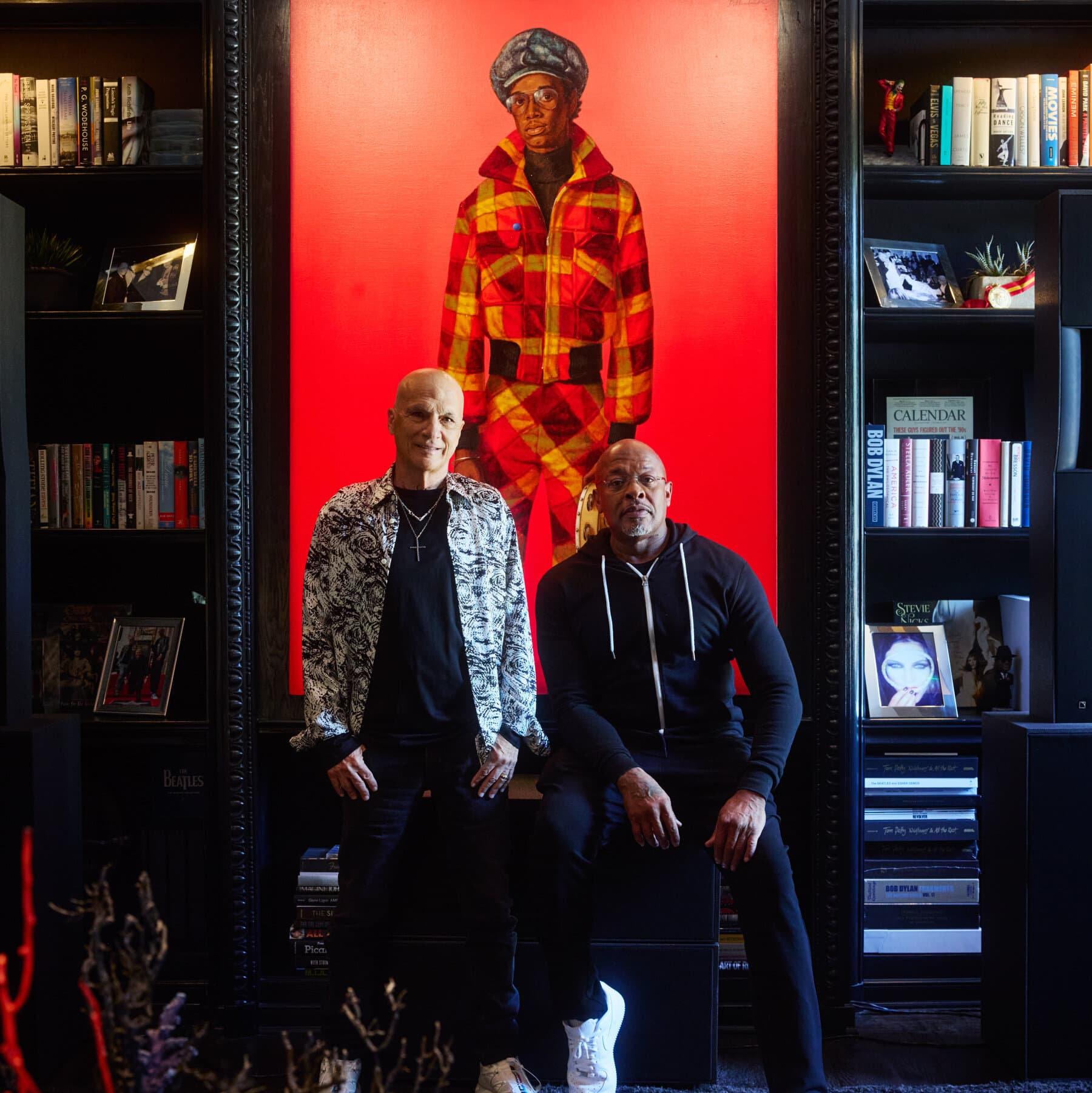 Dr. Dre and Jimmy Iovine discussing AI's role in music production, showcasing innovation in creativity.