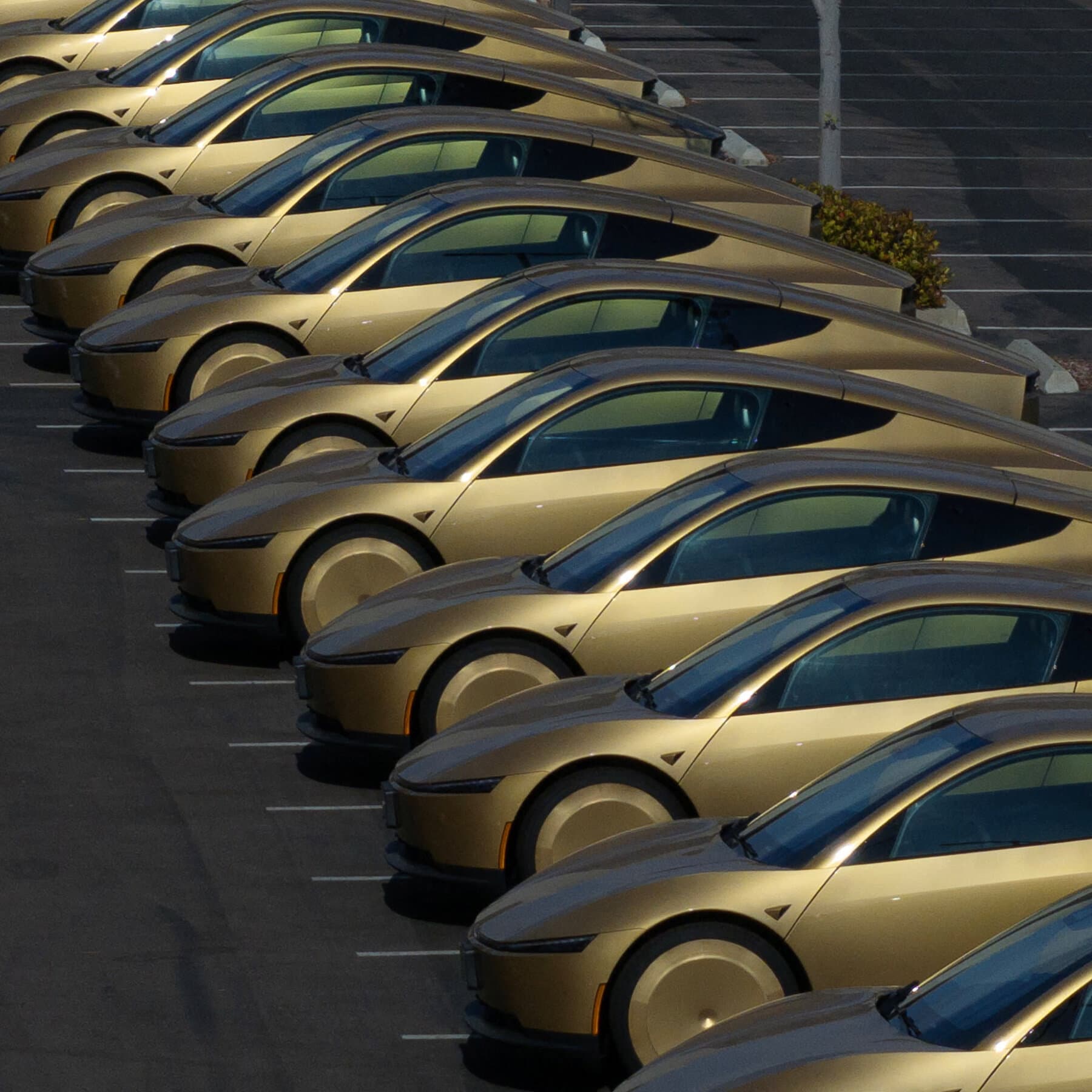 Tesla's Cybercab navigating Austin streets, symbolizing the future of autonomous transport.
