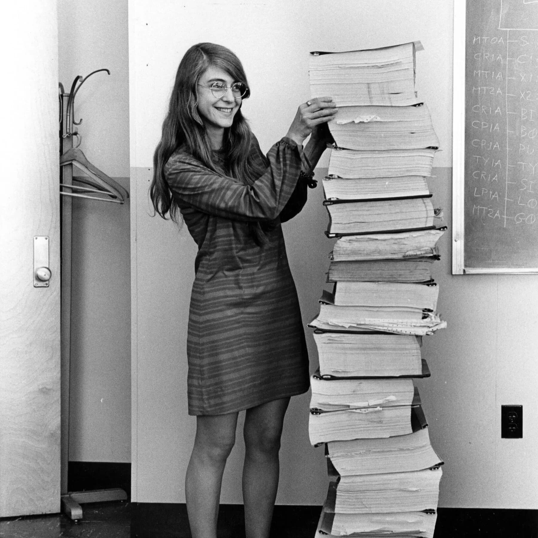 Margaret Hamilton, Apollo software director, with highlights of her career in software engineering and contributions to NASA.