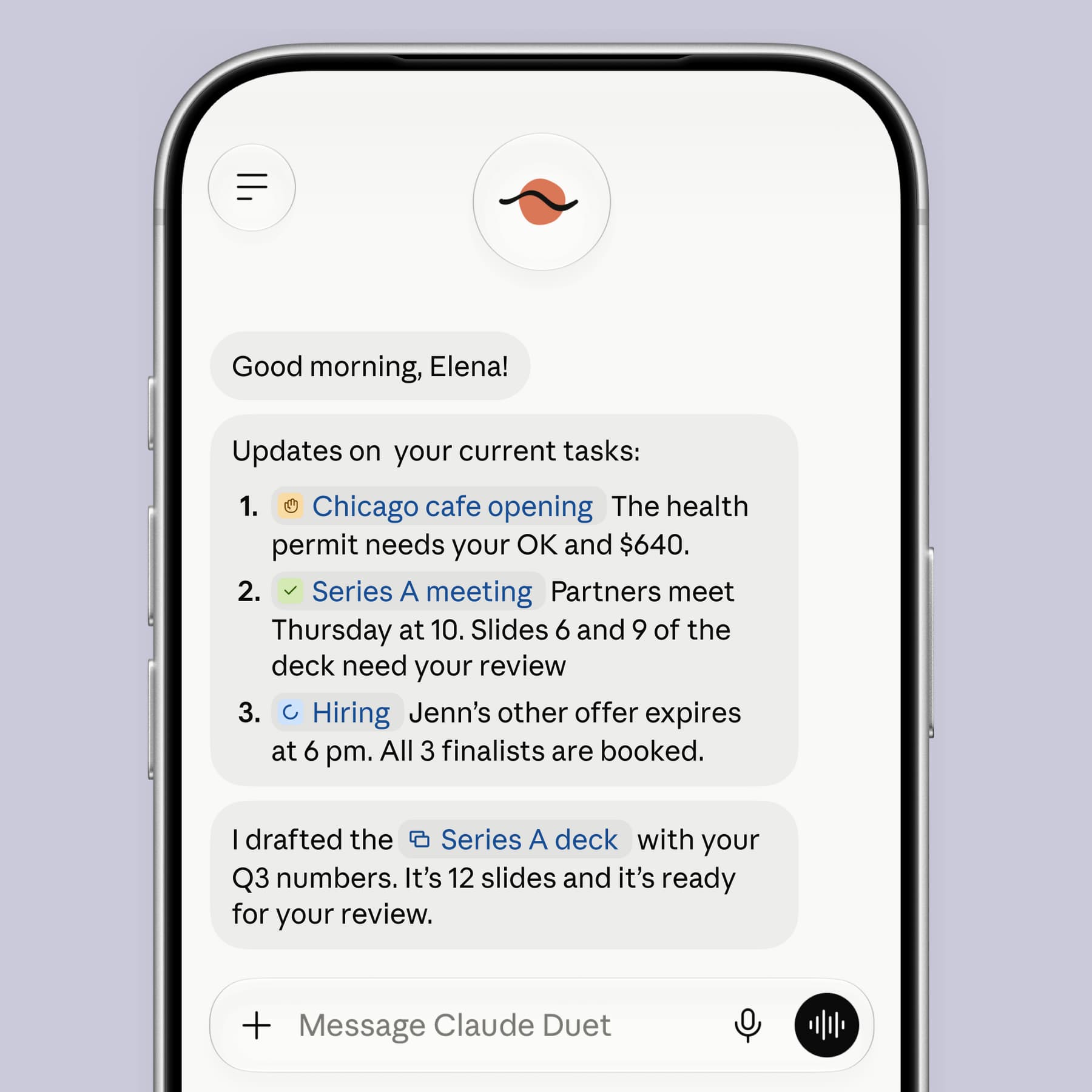 Infographic showing Claude Duet AI's features and integration in professional workflows.