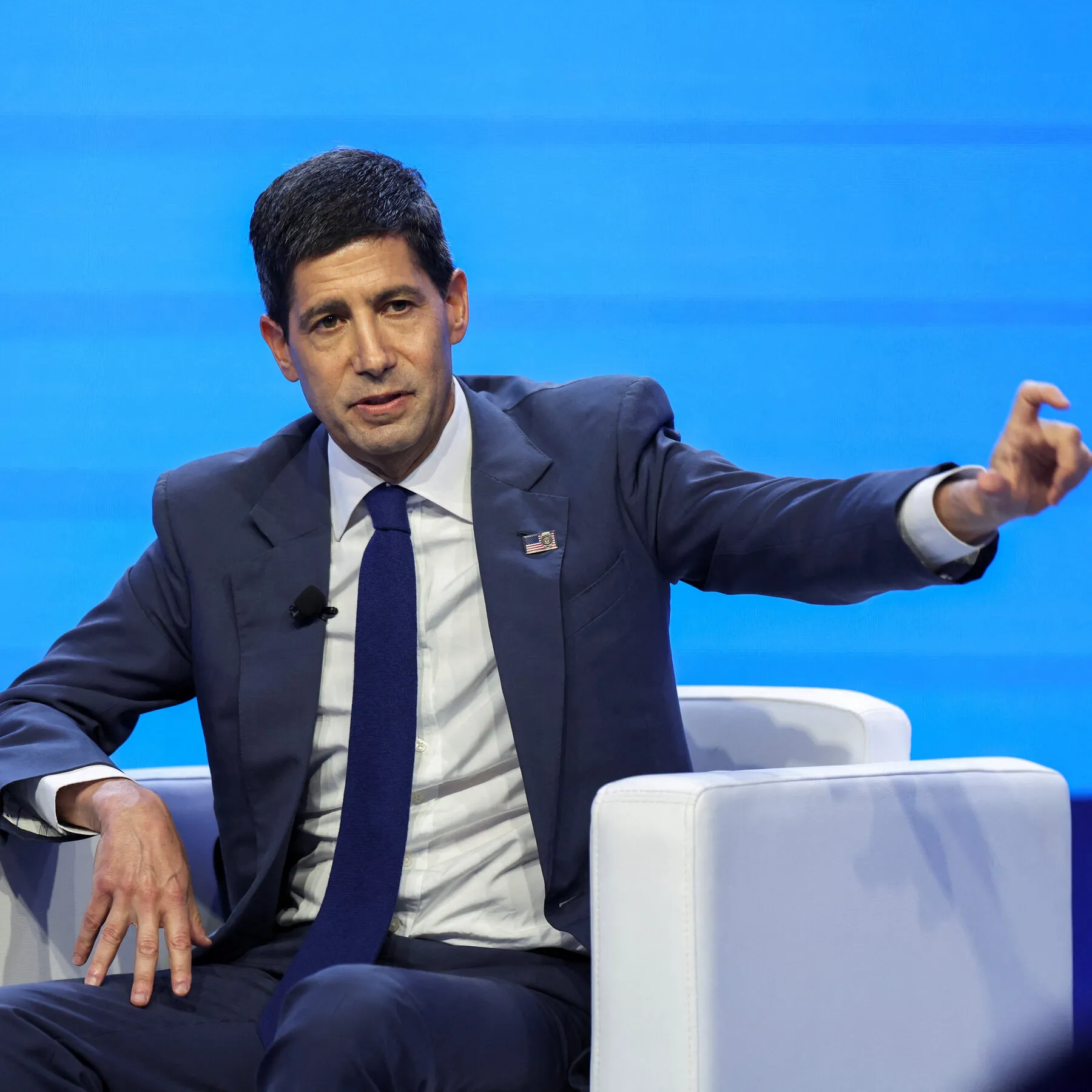 Federal Reserve Chair Kevin Warsh speaks at a press conference on federal reserve interest rates.