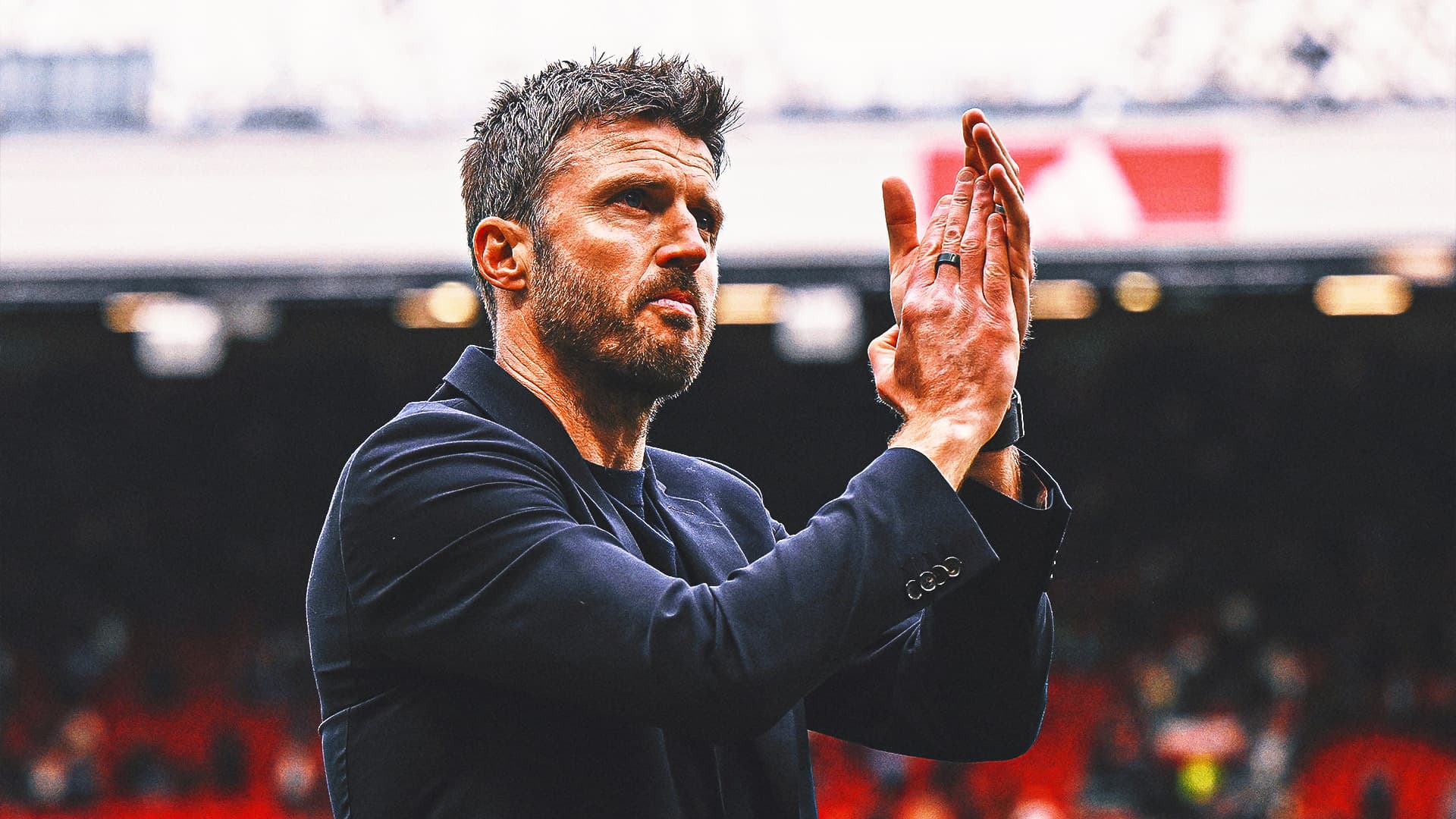 Michael Carrick during a match as head coach of Manchester United