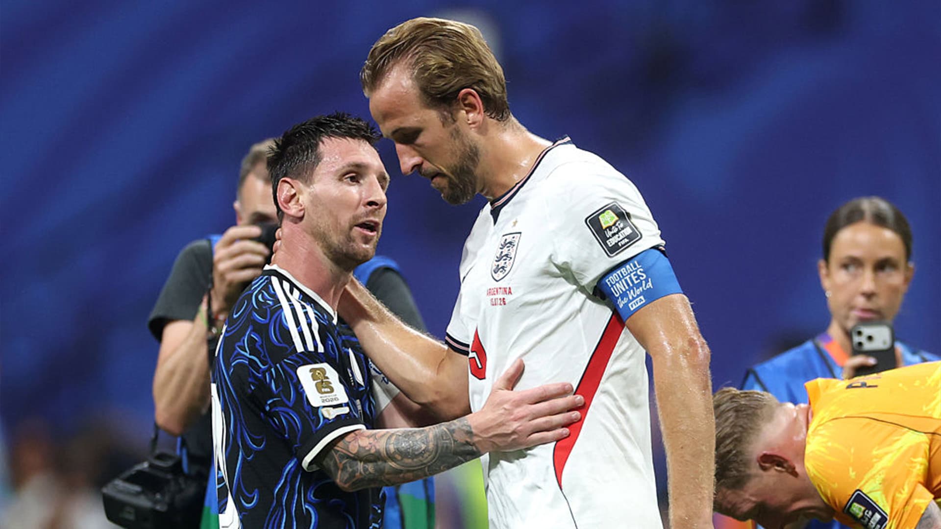 Harry Kane in action during the World Cup semi-final against Argentina.