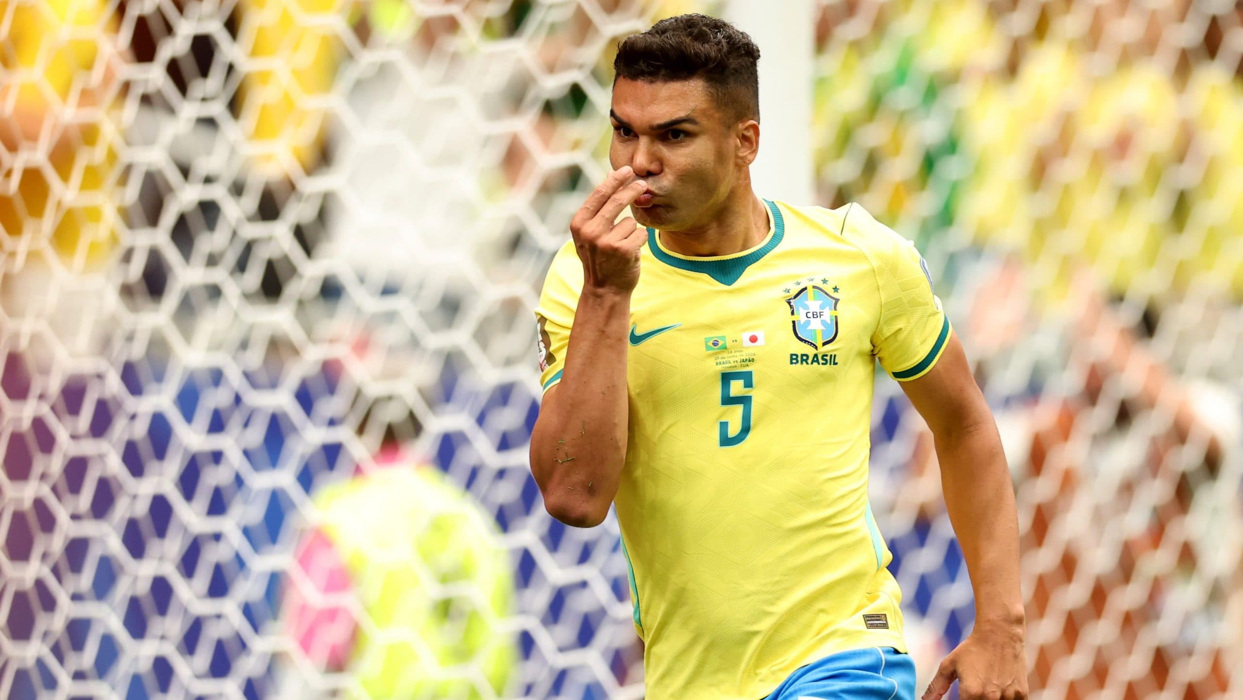 Casemiro in action during a match with Inter Miami
