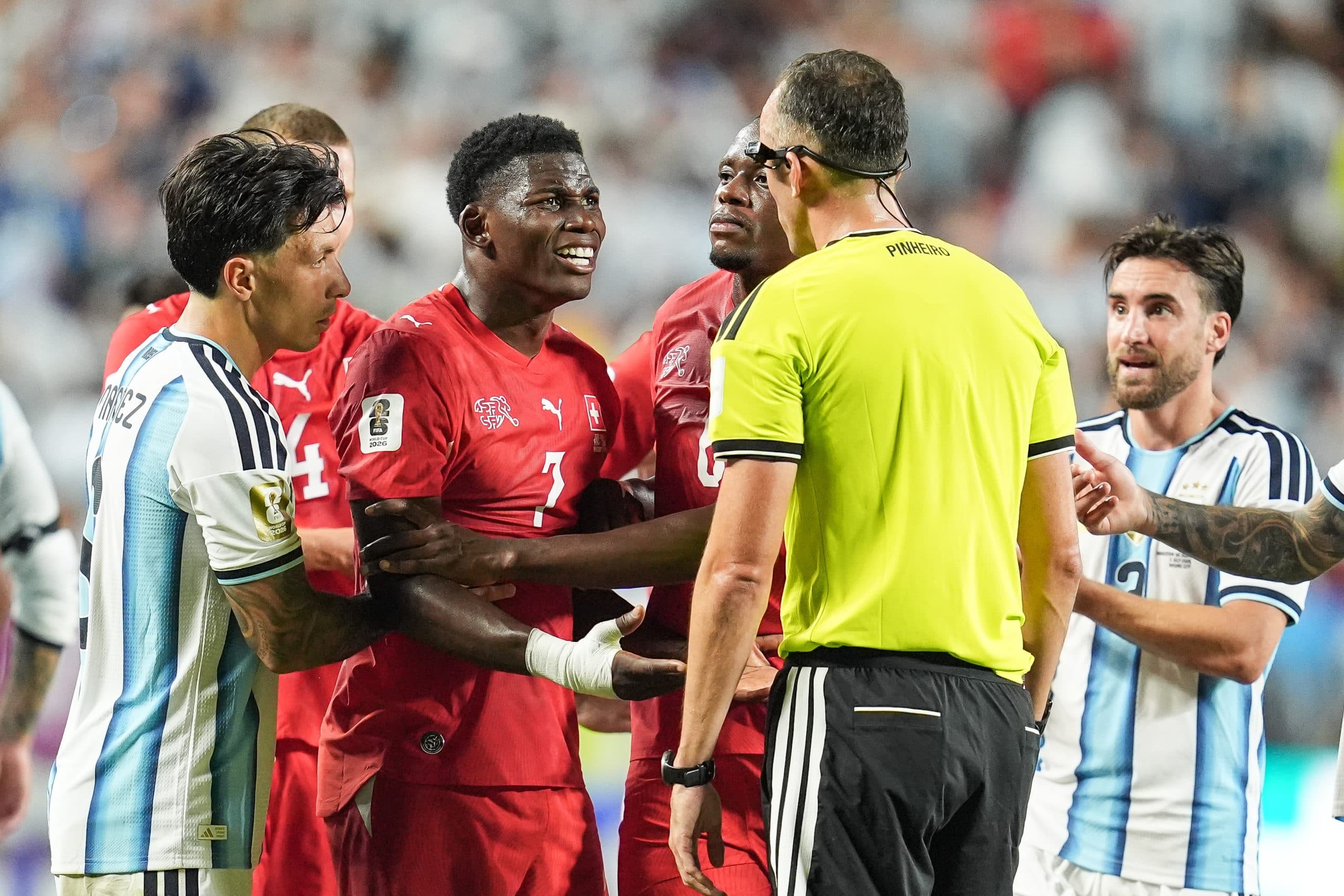 Breel Embolo during the World Cup quarterfinal match against Argentina.