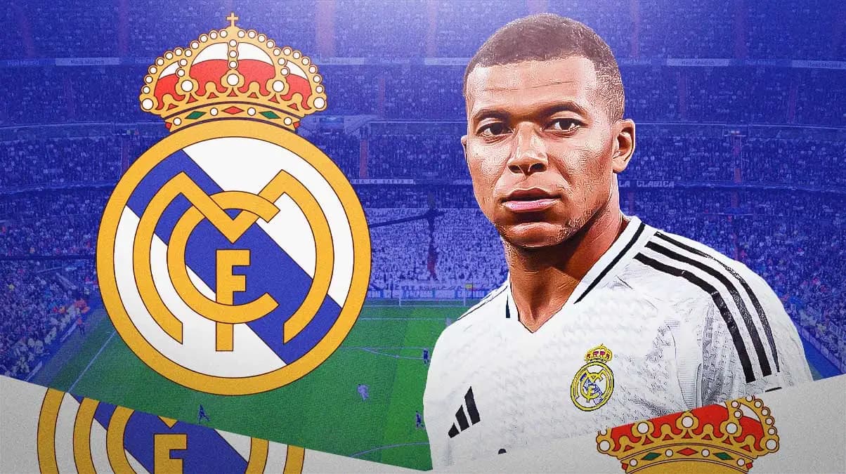Kylian Mbappe celebrating his hat-trick during the match against Real Sociedad.