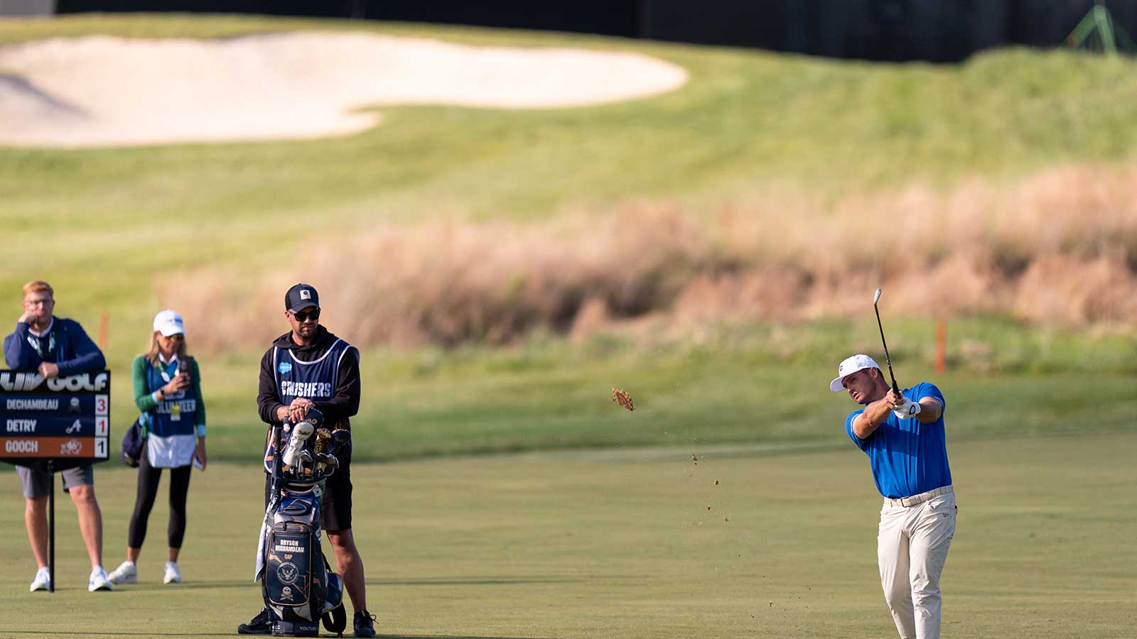 LIV Golf tournament at Trump National Golf Club amidst funding changes.