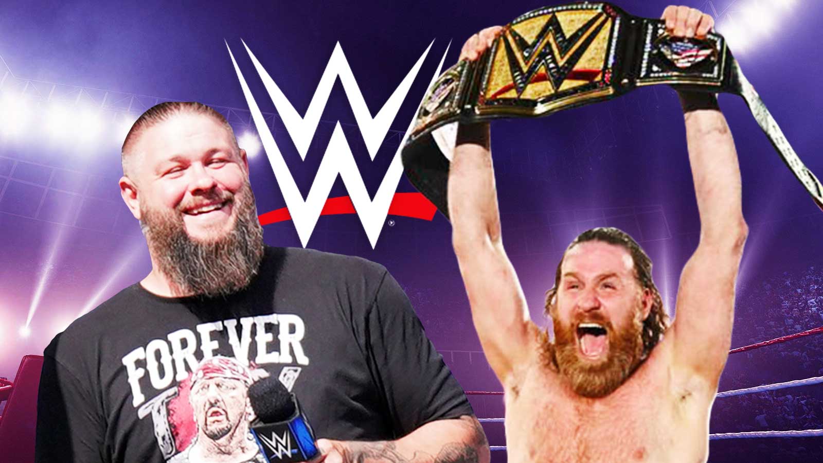 Sami Zayn celebrating his WWE Undisputed Championship victory in Riyadh.