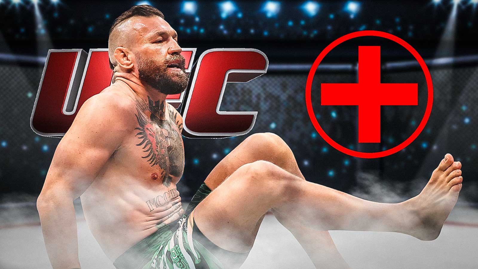 Conor McGregor in action during UFC 329 before his injury