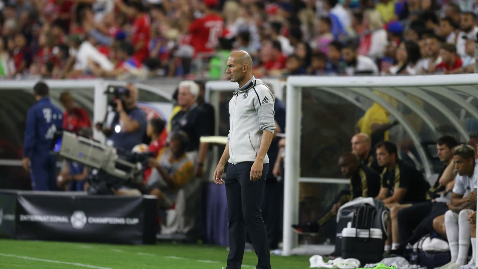 Didier Deschamps and Zinedine Zidane during their coaching careers.