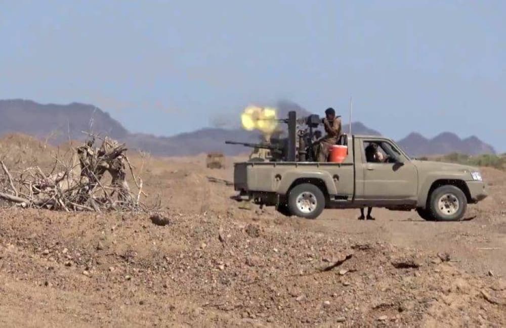 Infographic showing the impact of Yemeni Armed Forces' precision strikes on Houthi forces and regional stability.