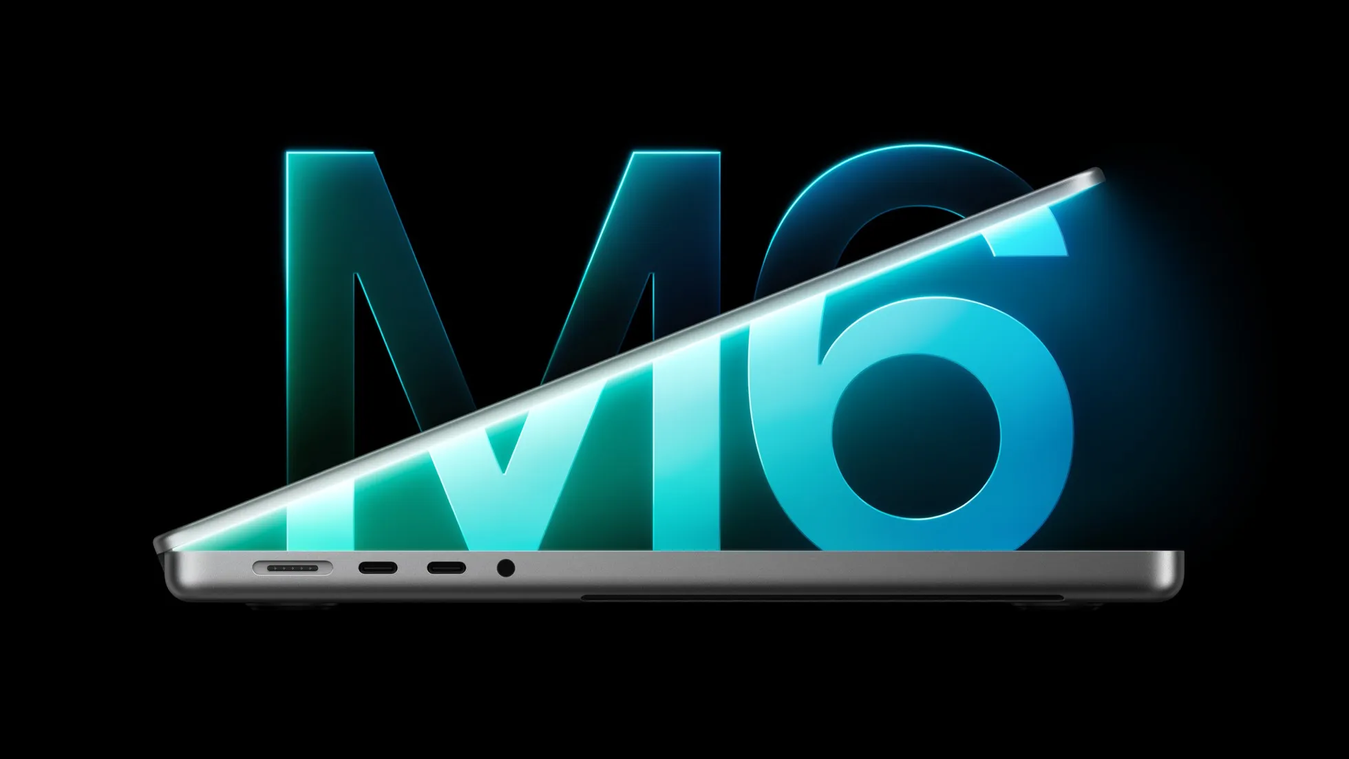 Minimalist display showing the new Apple M6 14-inch MacBook Pro and 24-inch iMac hardware lineup