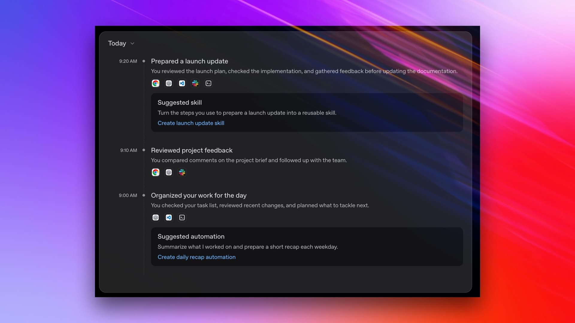 OpenAI's Computer History feature for ChatGPT and Codex on Mac
