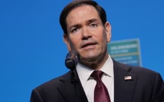 U.S. Secretary of State Marco Rubio at NATO meeting discussing troop levels and defense commitments.