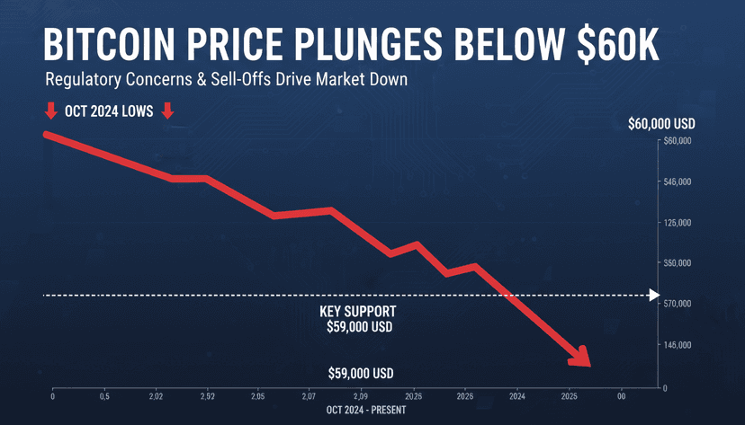 Bitcoin Price Falls Below $60,000 Amid Concerns | A47 News